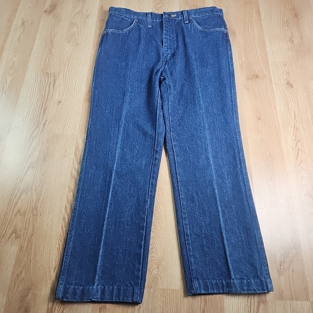 Vinatge Rustler Straight Leg Jeans Mens 34x30 Blue Denim Workwear Casual 90s